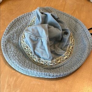 Embellished Blue Bucket Hat